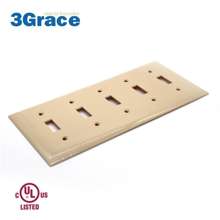 5 Gang Standard Switch Plate Ivory